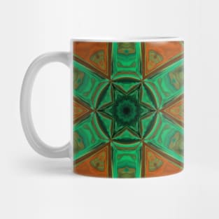 Mosaic Kaleidoscope Flower Orange and Teal Mug